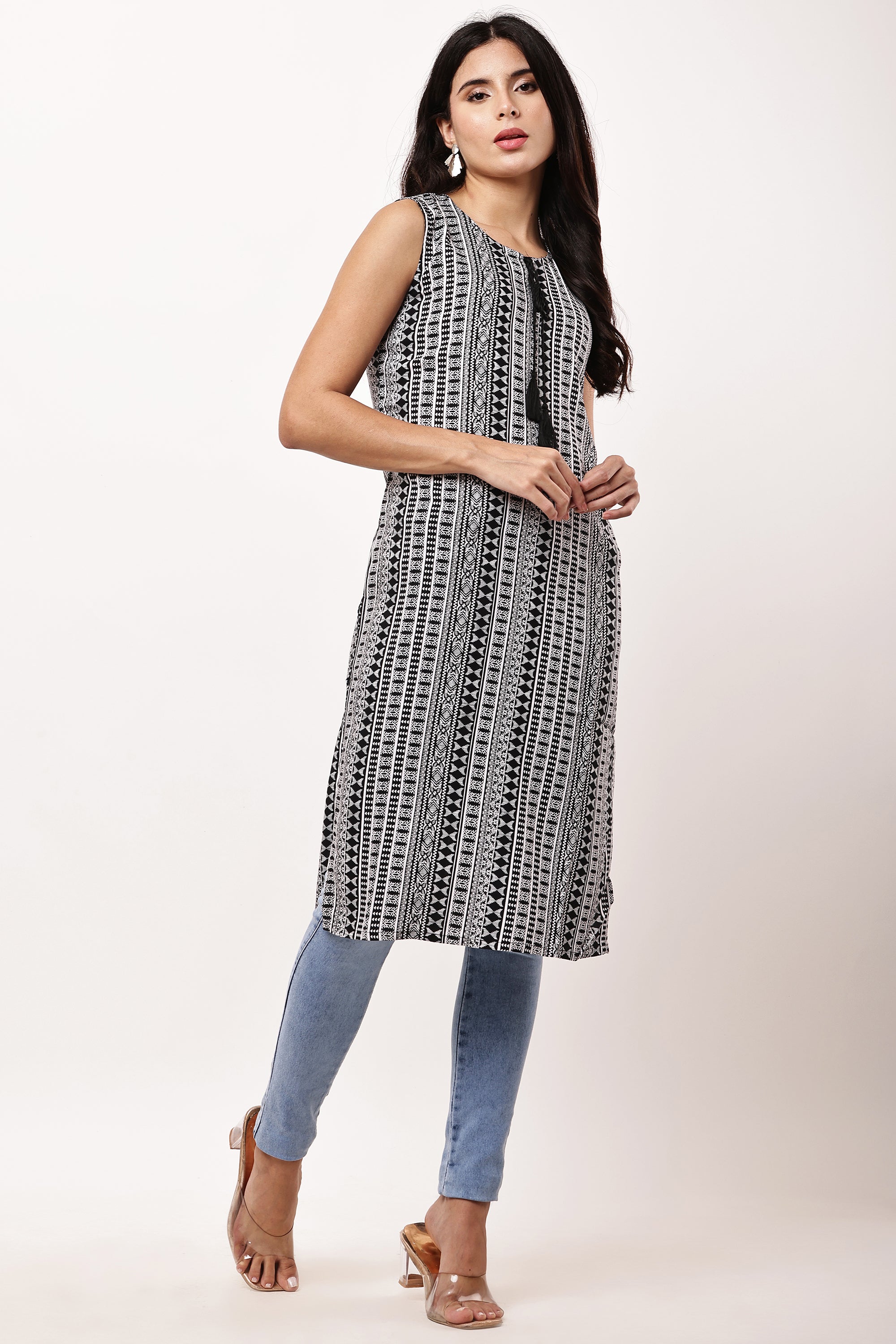 Black & White Grace Kurti