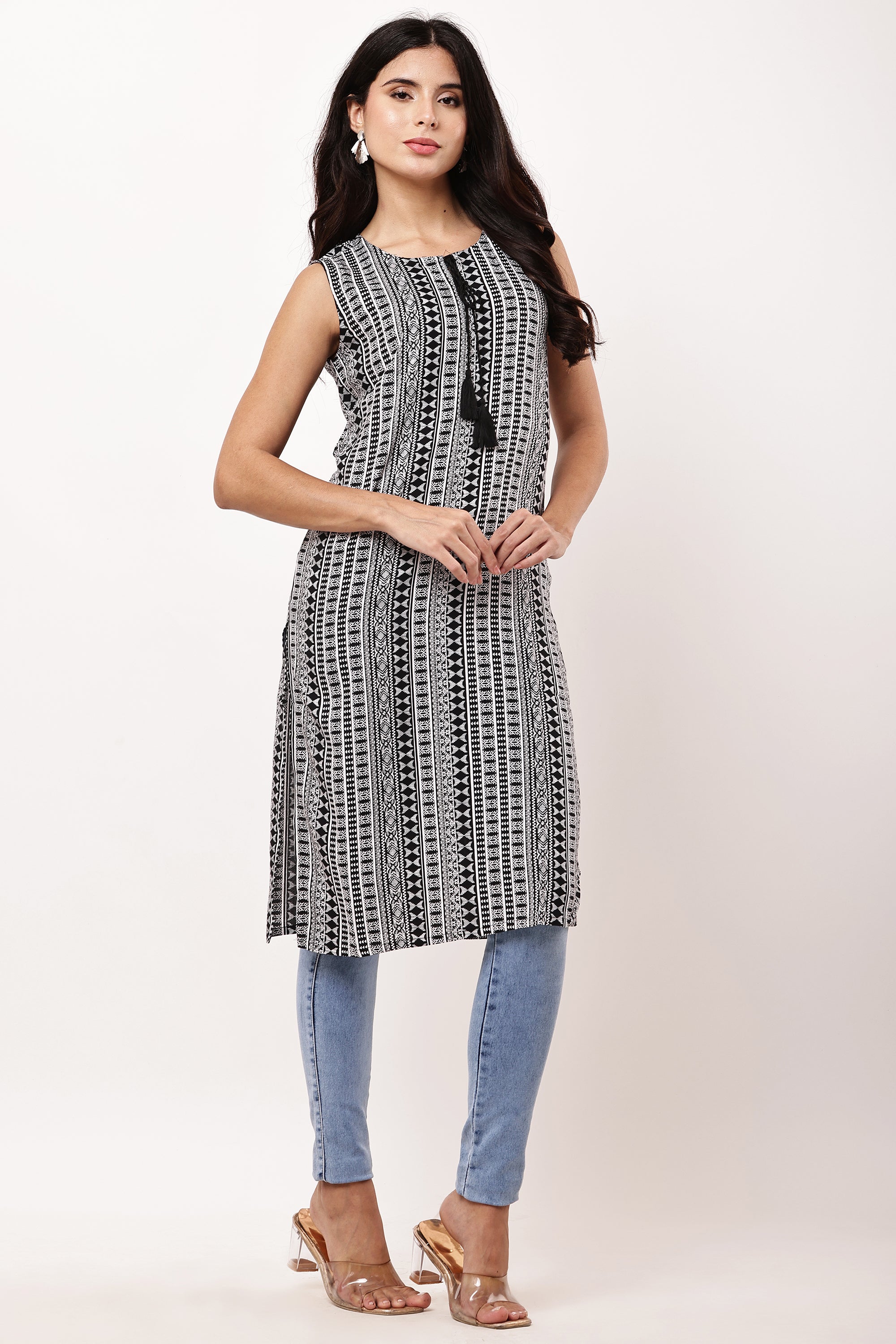 Black & White Grace Kurti