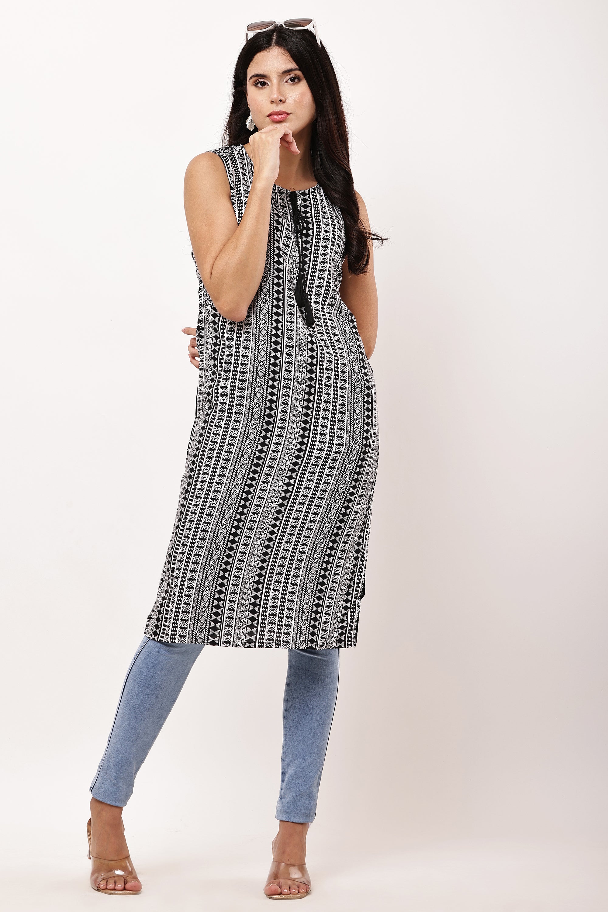 Black & White Grace Kurti