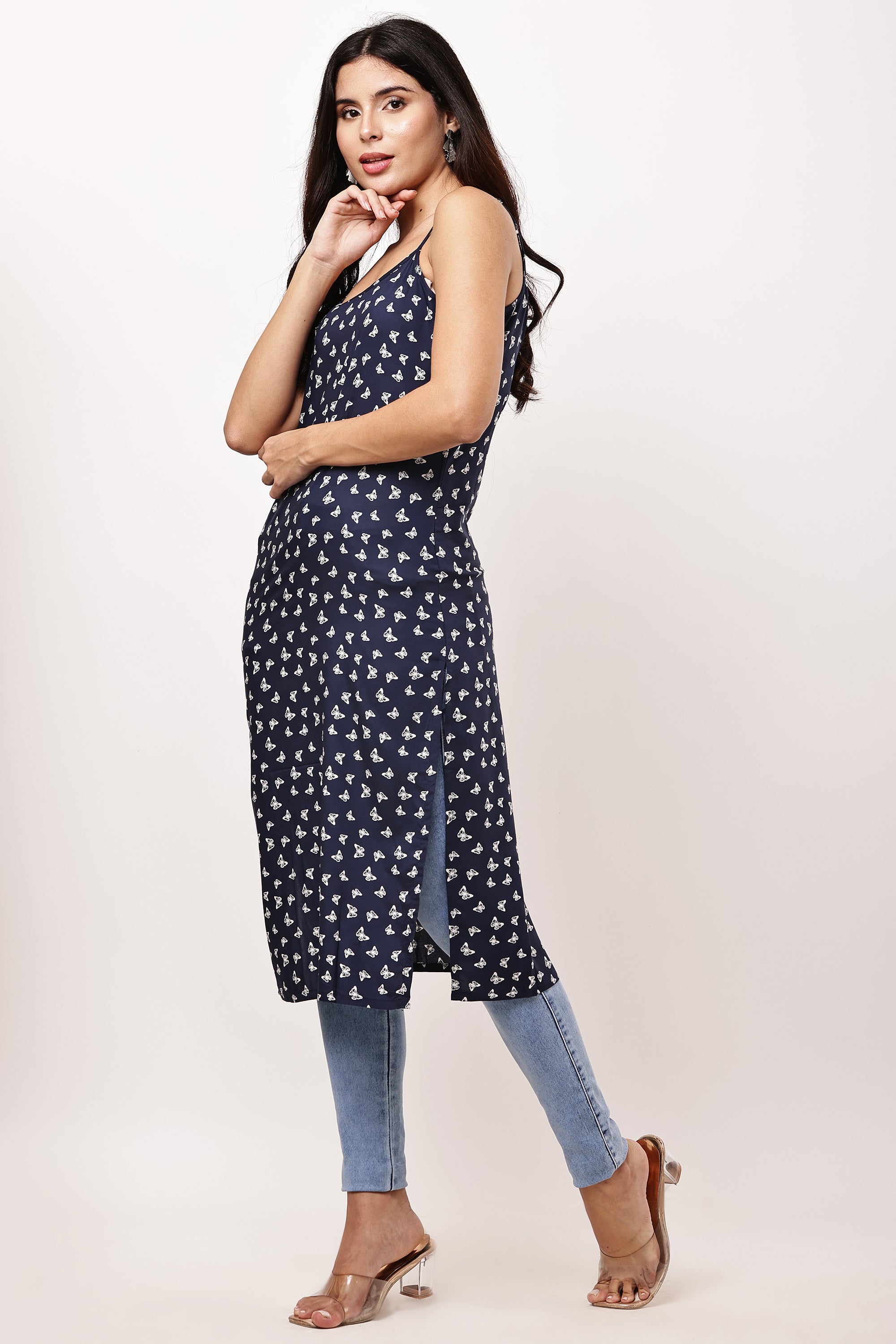 Midnight Blossom Kurti