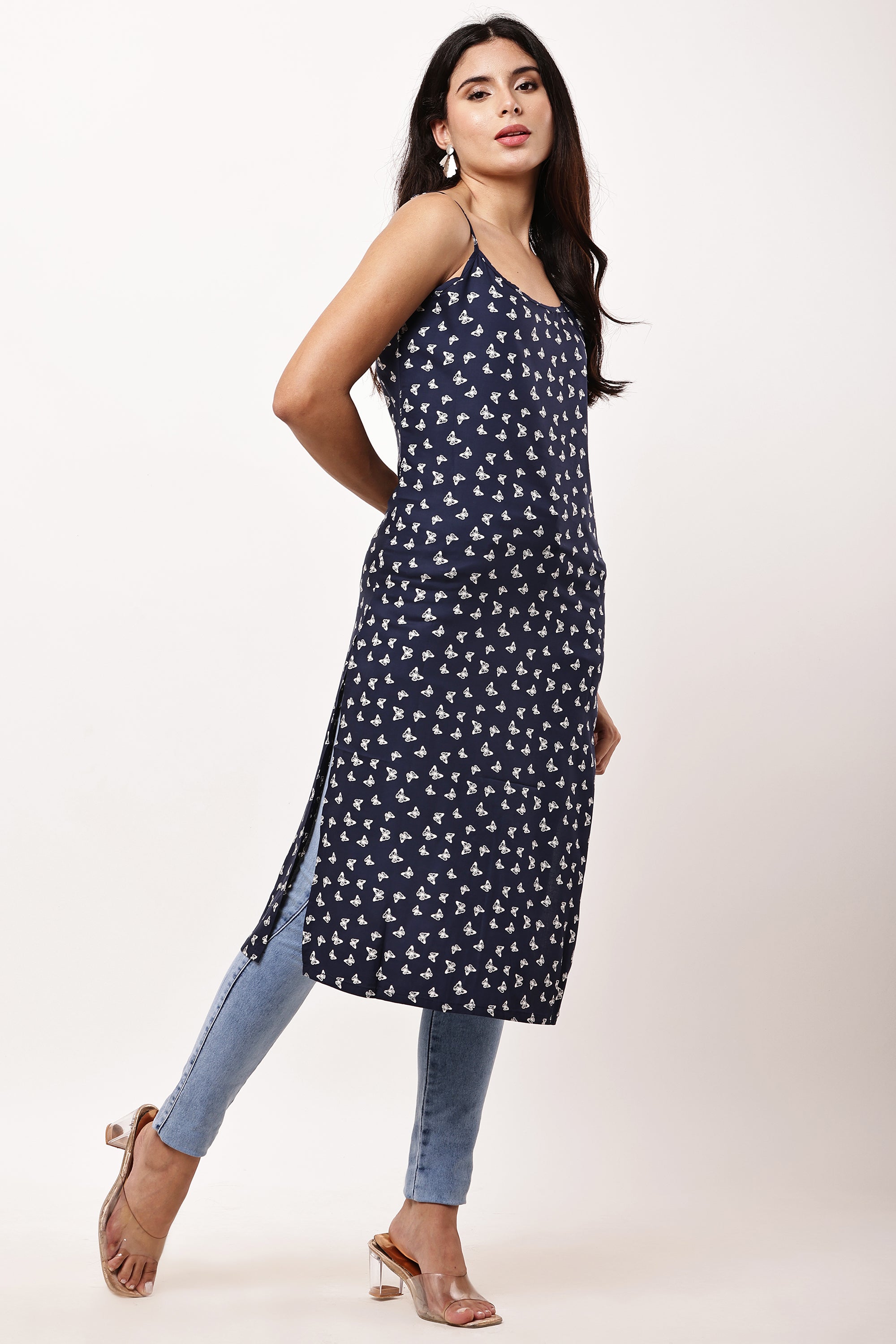 Midnight Blossom Kurti