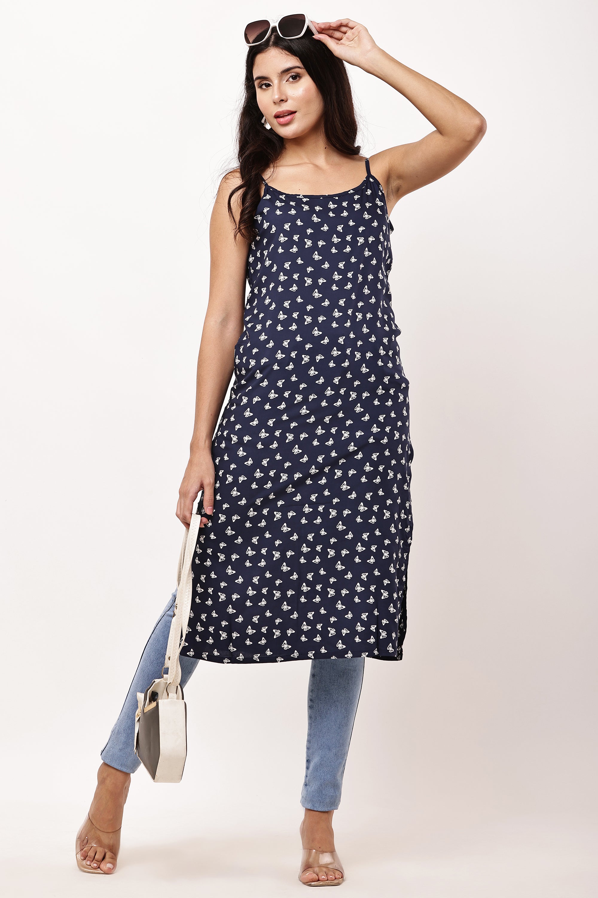 Midnight Blossom Kurti