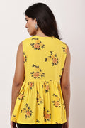 Bright Yellow Sleeveless Kurti