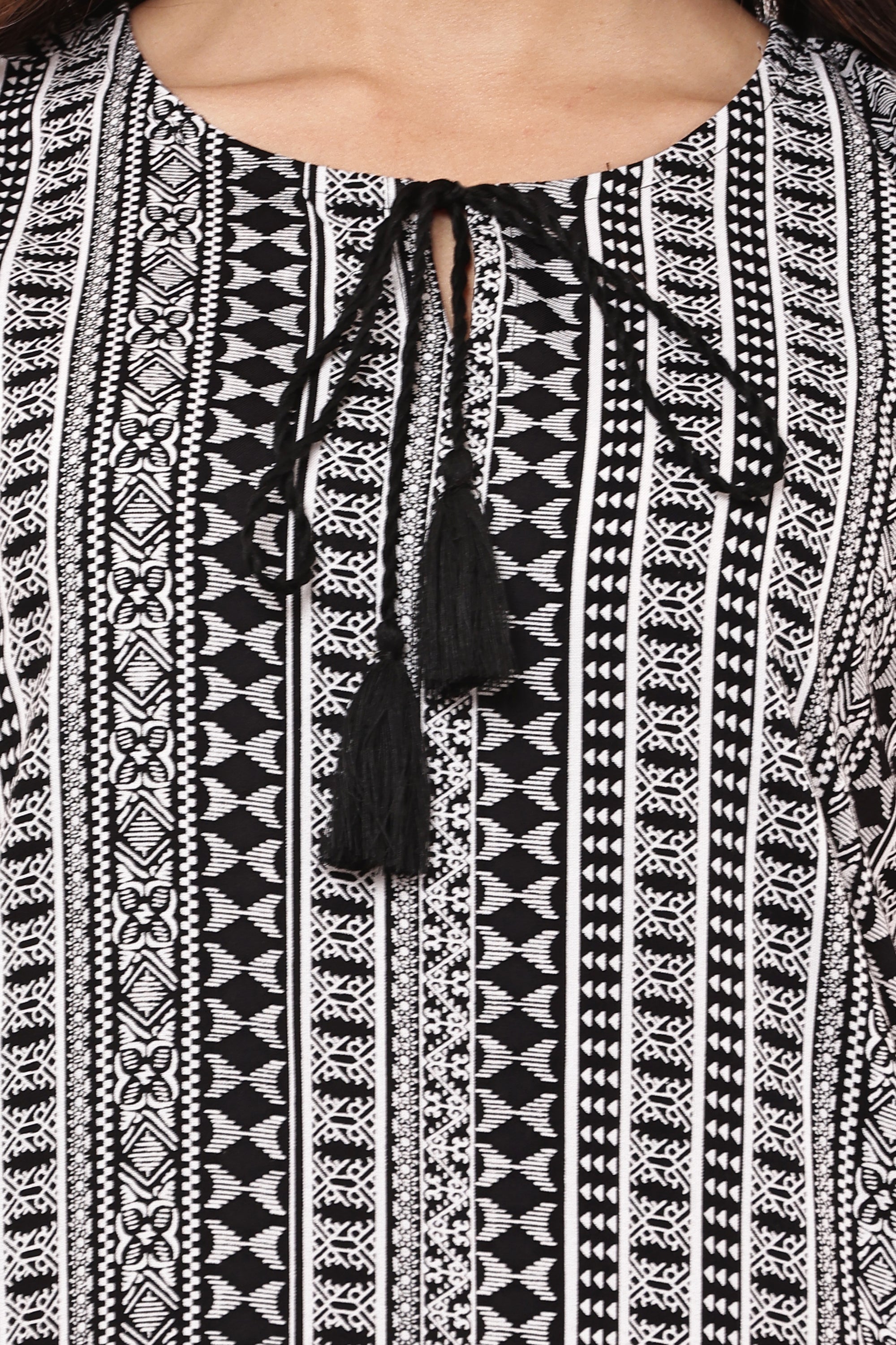 Black & White Grace Kurti