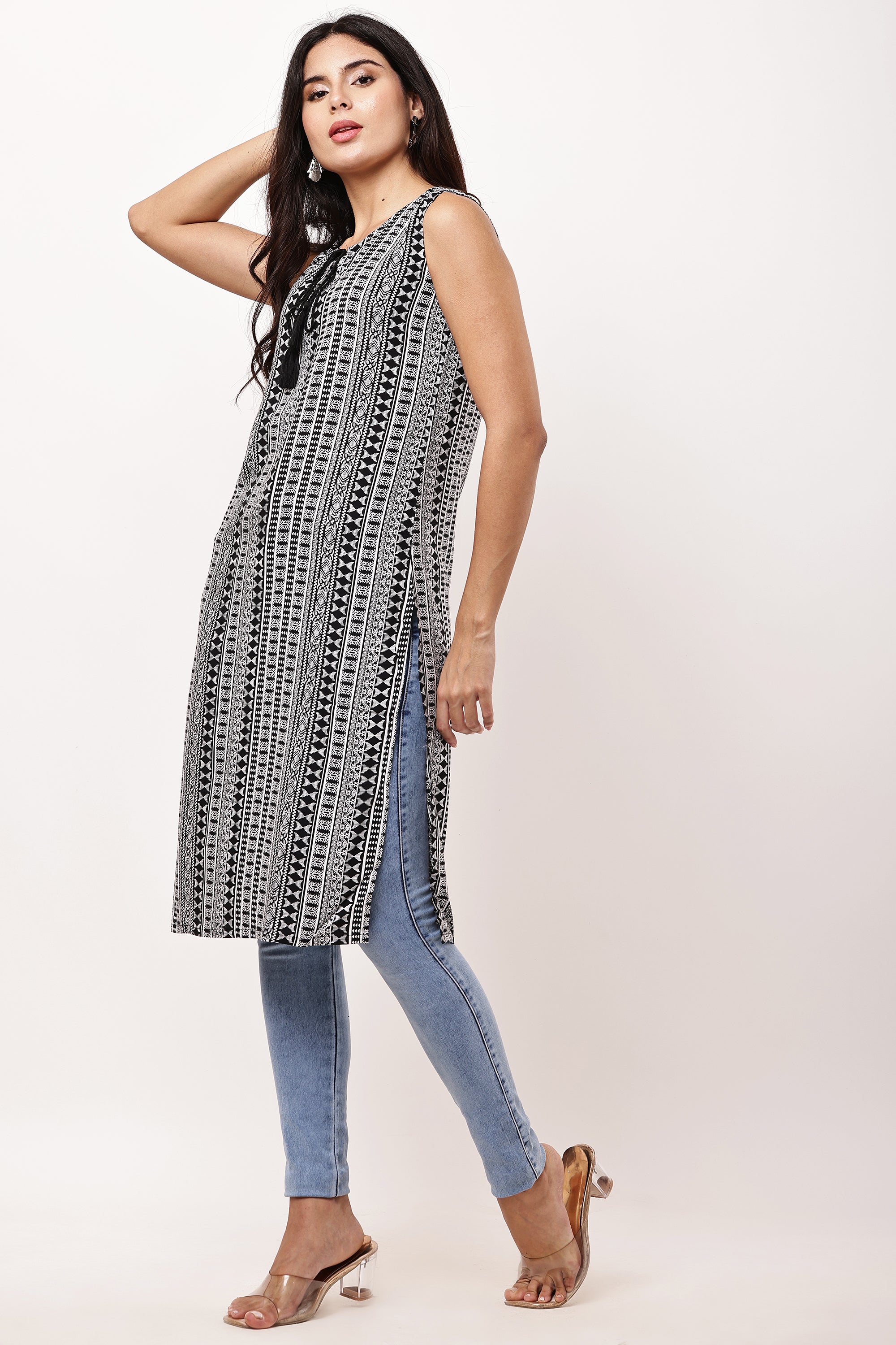 Black & White Grace Kurti