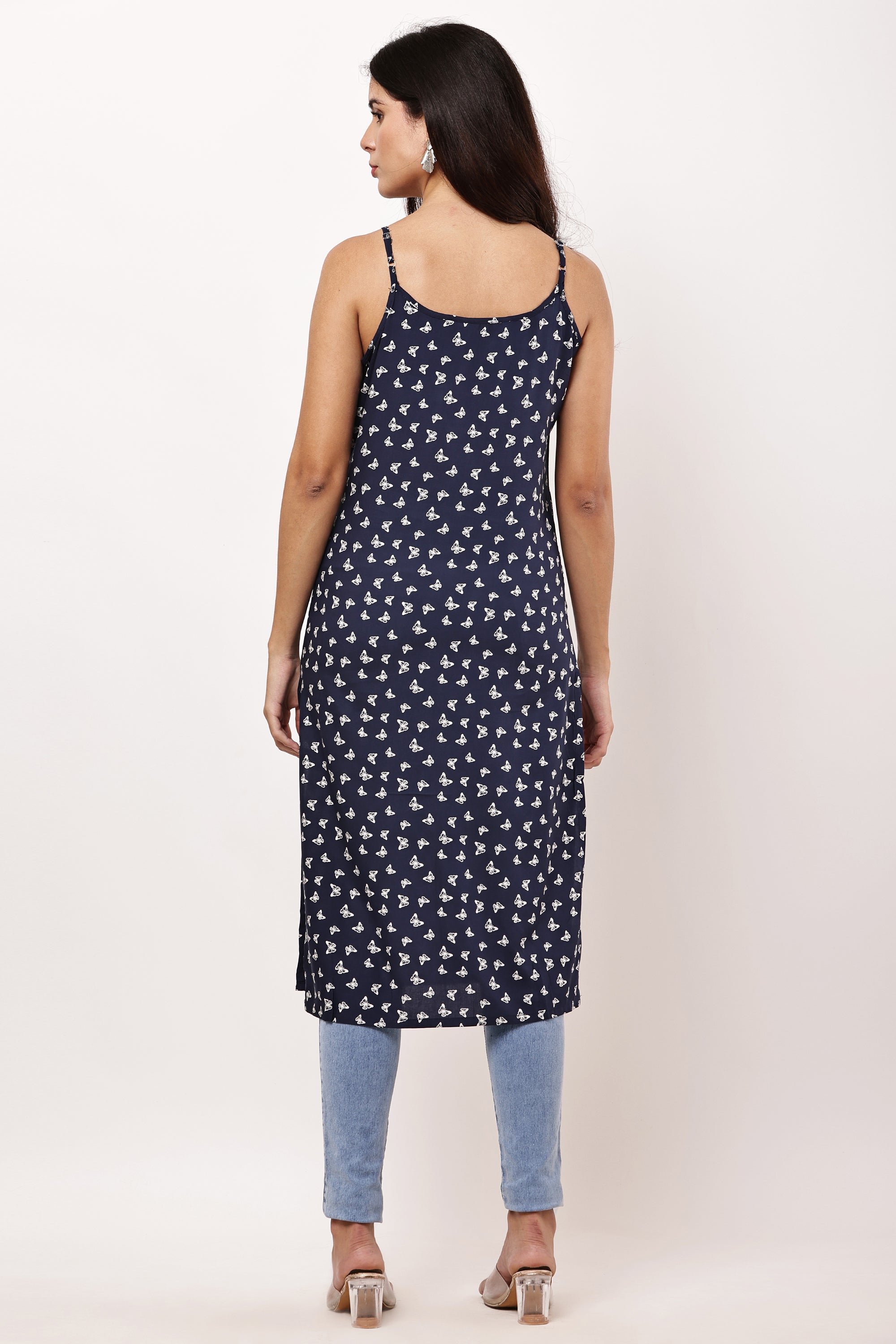 Midnight Blossom Kurti