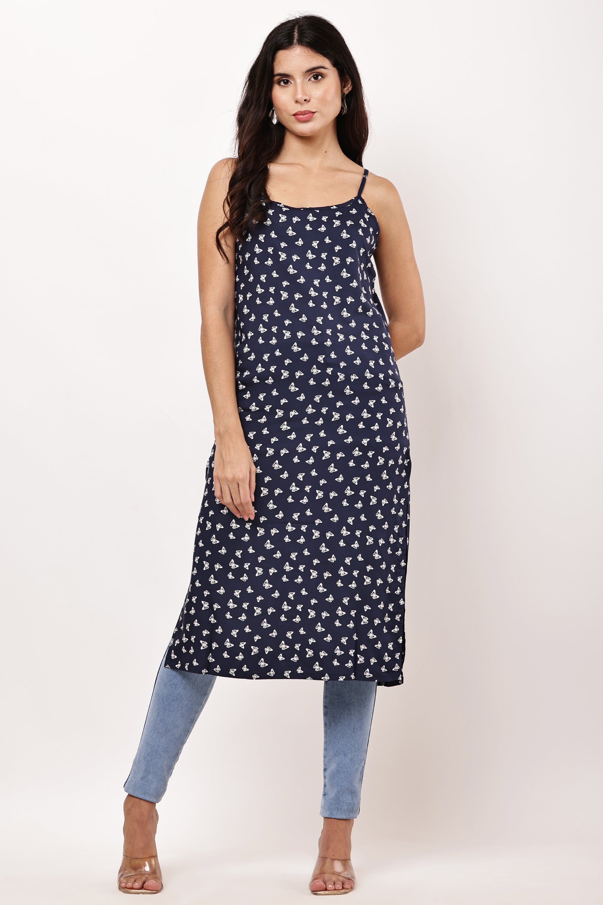 Midnight Blossom Kurti